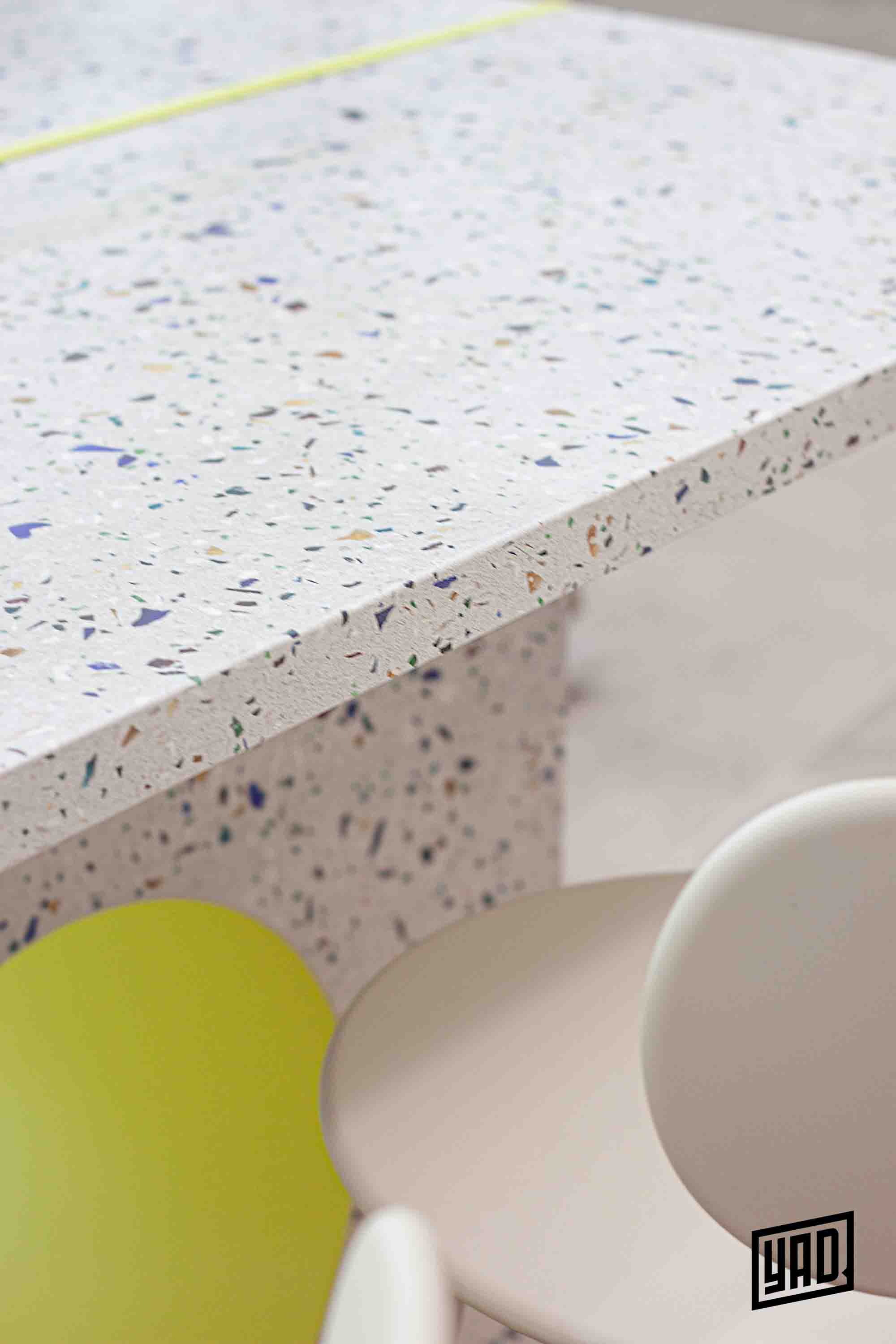 Zoom terrazzo table haute FOR ME LAB x YAD SPACE