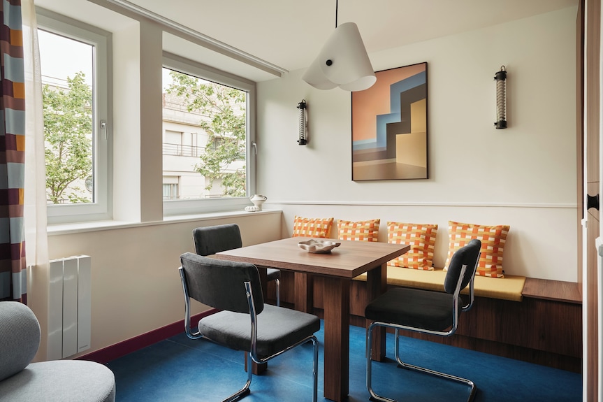 Banquettes sur-mesure tissu texturé