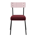 Chaise Suzie Assise Velours Bordeaux Dossier Formica Couleur 1 1