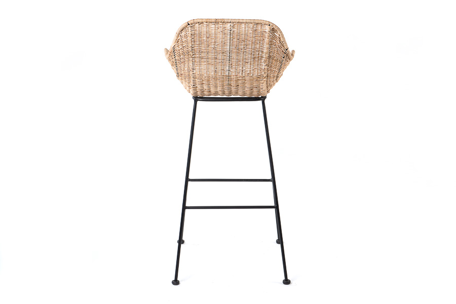 Fauteuil De Bar Gavella Natural Métal Rotin 1