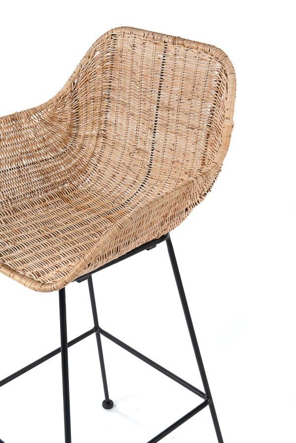 Fauteuil De Bar Gavella Natural Métal Rotin 2