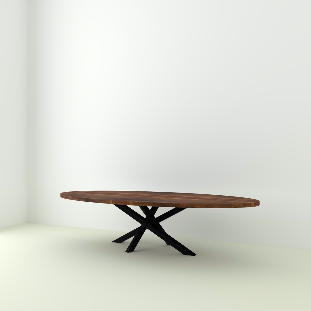 Table ovale 76 x 45 cm pied amovible hauteur 68 cm