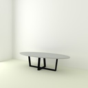 Table Lavezzi béton ovale pieds W 1