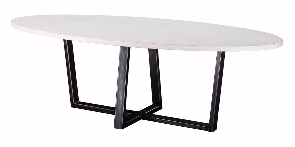 Table Lavezzi béton ovale pieds W 3