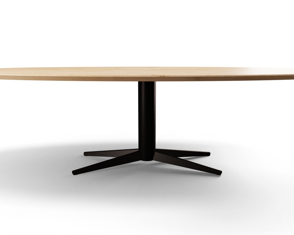 Table Forme demi ovale en chêne massif pied Lumos 3