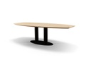 Table Forme demi ovale en chêne massif pied Ovide 1