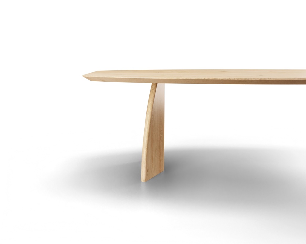 Table Forme demi ovale en chêne massif pieds bois Bel Air 3