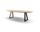 Table Forme demi ovale en chêne massif pieds Caro 1