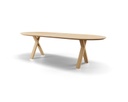 Table Forme langue de chat en chêne massif pieds X plat 2