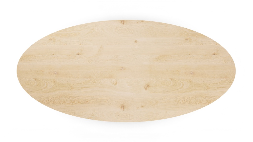 Table Forme ovale classique en chêne massif pied Icone 3