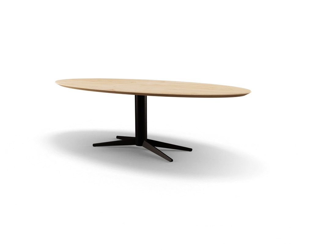 Table Forme ovale classique en chêne massif pied Lumos 1