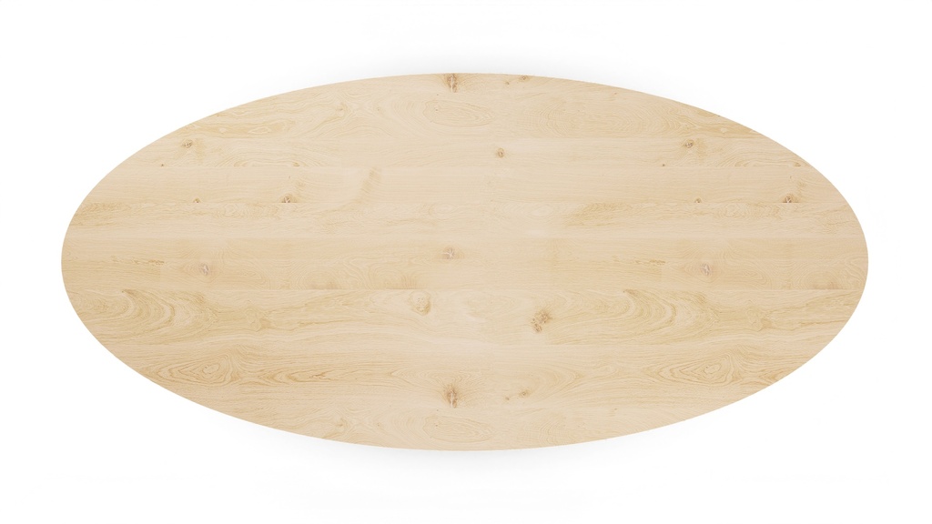 Table Forme ovale classique en chêne massif pied Ovide 2