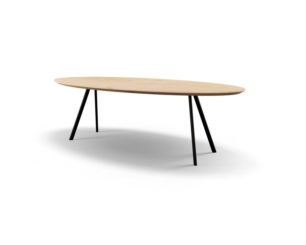 Table Forme ovale classique en chêne massif pieds Cabanne 1