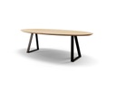 Table Forme ovale classique en chêne massif pieds Caro 1