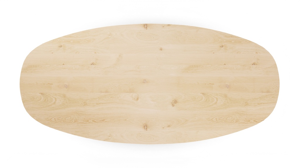 Table Forme ovale danois en chêne massif pied Ovide 2