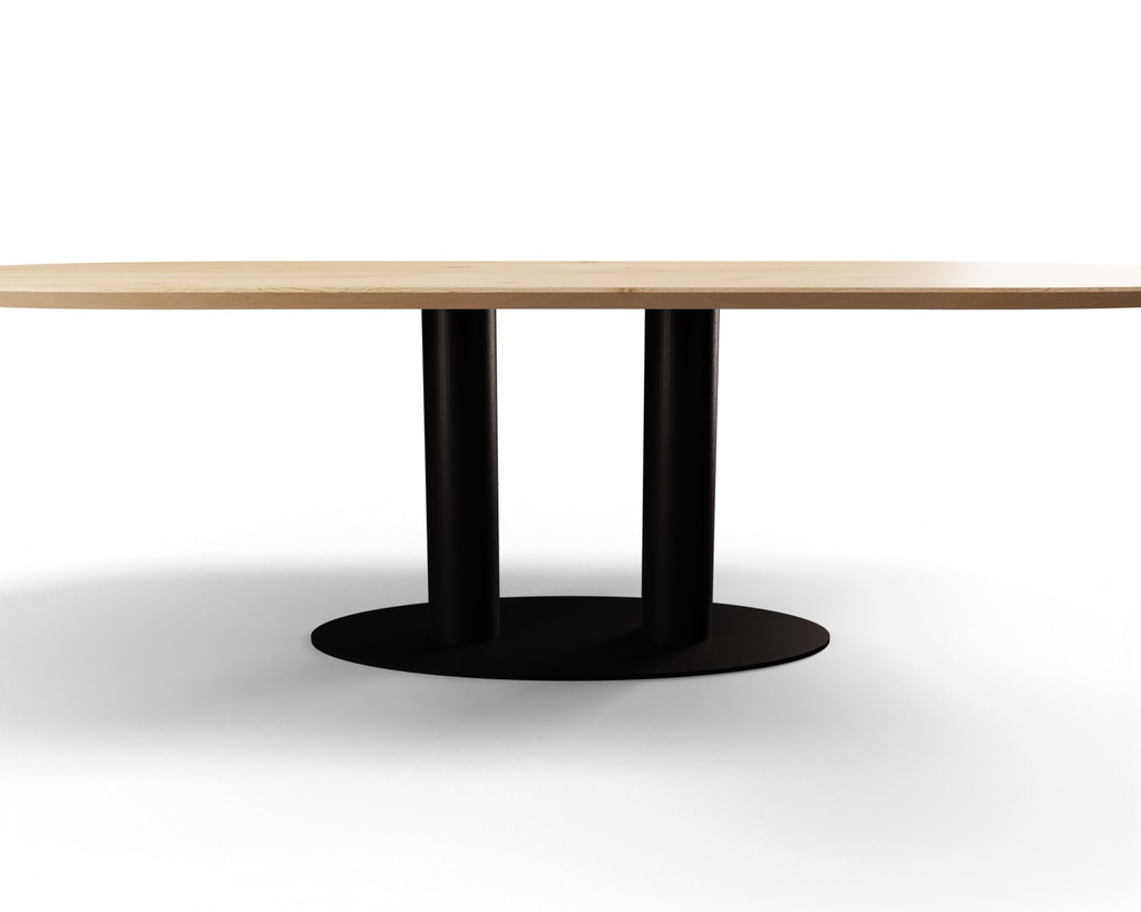 Table Forme ovale danois en chêne massif pied Ovide 3