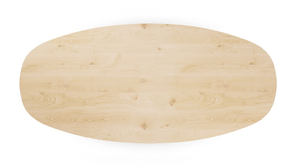 Table Forme ovale danois en chêne massif pieds X plat bois 2