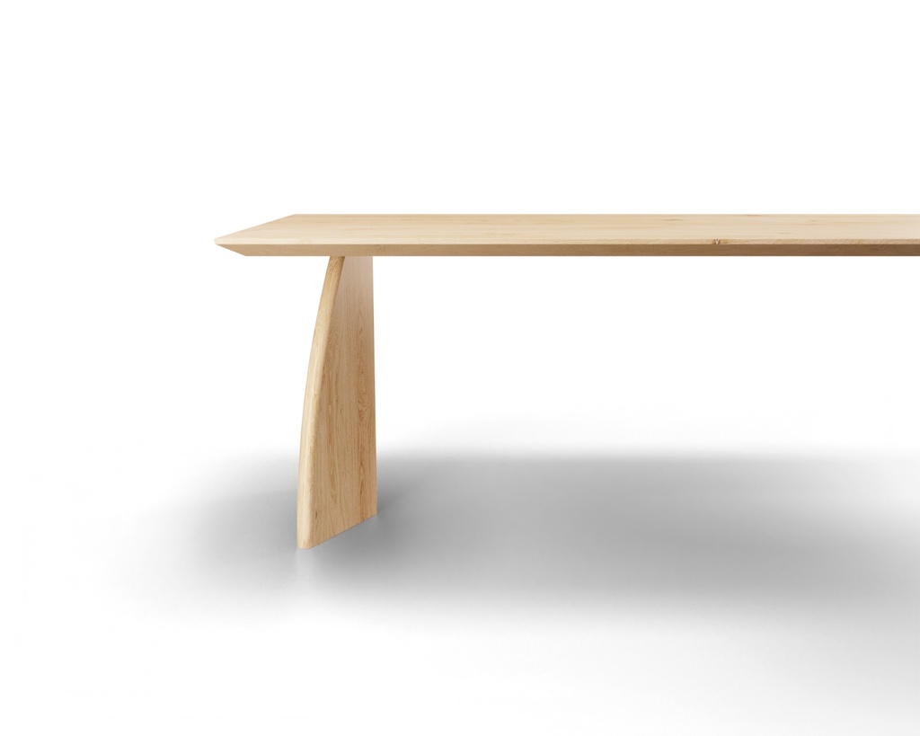Table Forme rectangle arrondi en chêne massif pieds bois Bel Air 2