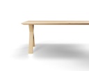 Table Forme rectangle arrondi en chêne massif pieds X plat bois 2