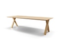 Table Forme rectangle en chêne massif pieds X plat 1