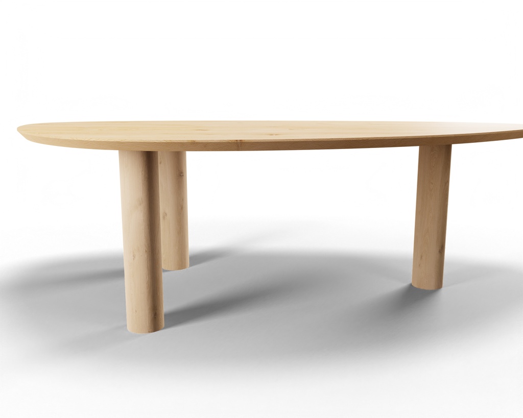 Table Forme organique en chêne massif pieds Pavart bois 1