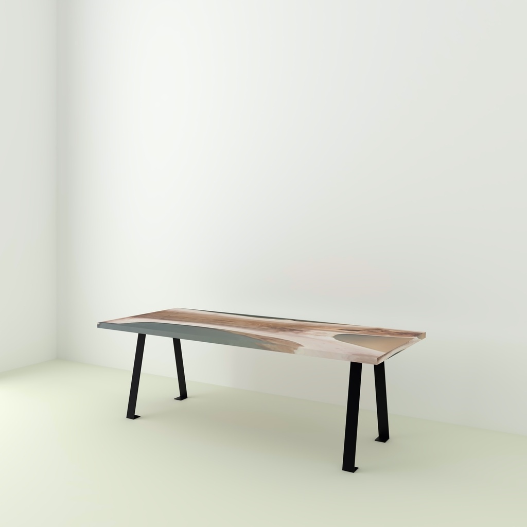 Table Indiana noyer et résine pieds scandinave A 1