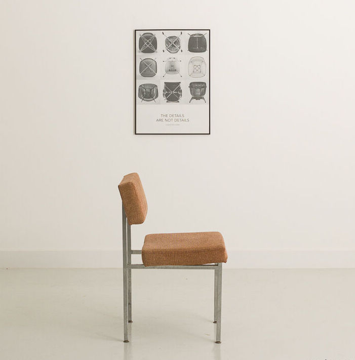 Chaise de bureau avec structure en acier chromé 2