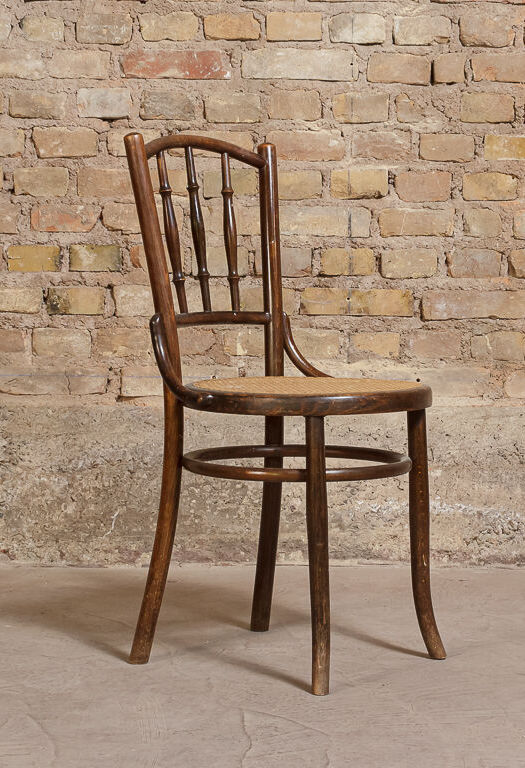Chaise Bistrot Vintage en Bois Tourné 1