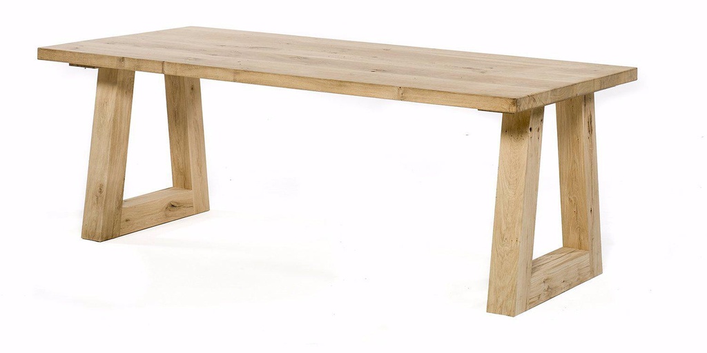 Table Cassis pieds trapèze bois 1