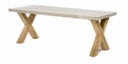 Table Lavezzi béton pieds X bois 1