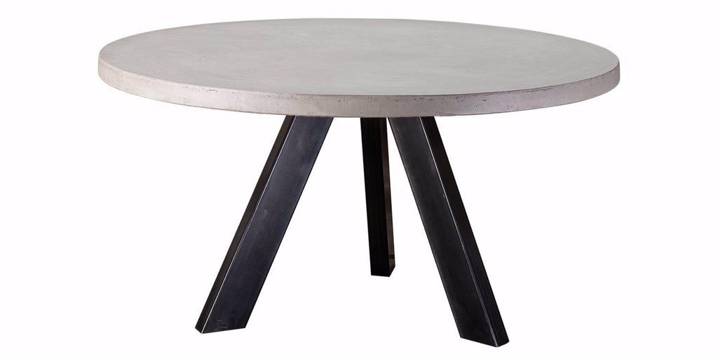 Table Lavezzi béton ronde pieds trépied 1