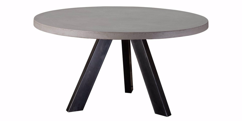 Table Lavezzi béton ronde pieds trépied 2