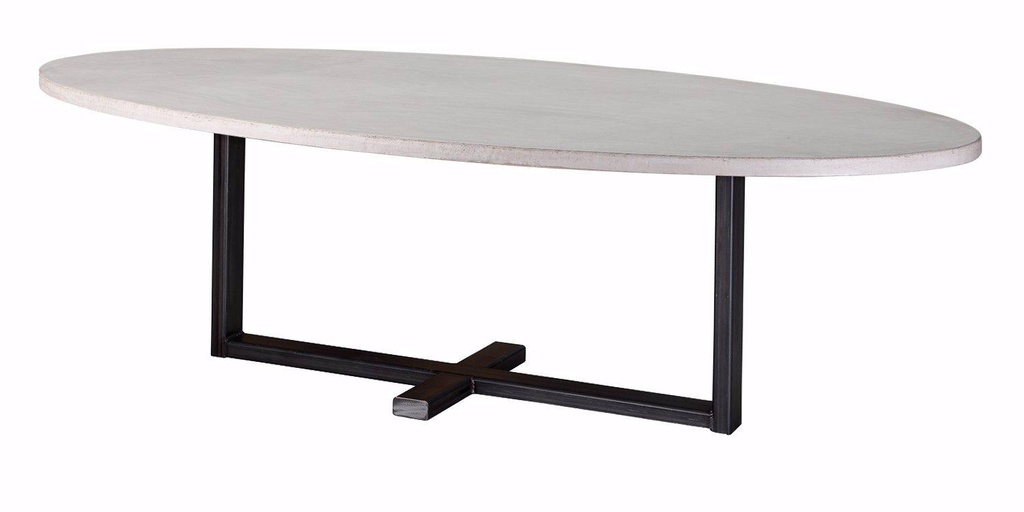 Table Lavezzi béton ovale pieds Arles 1