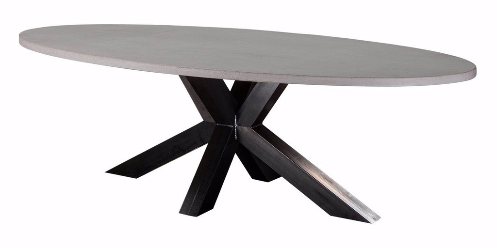 Table Lavezzi béton ovale pieds XX 3