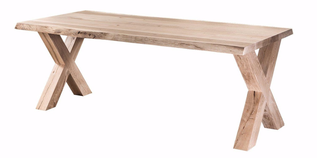 Table Paloma chêne live edge pieds X bois 1