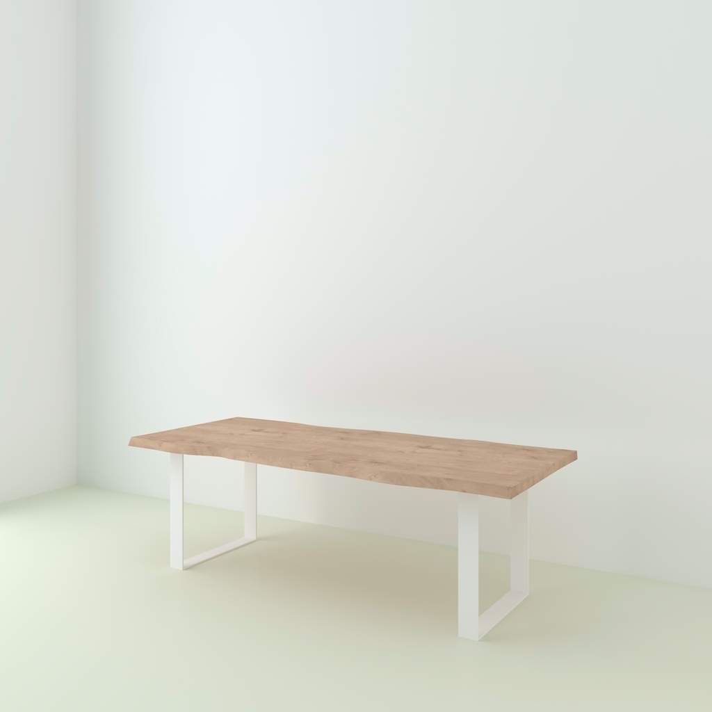 Table Paloma chêne live edge pieds U plat 1