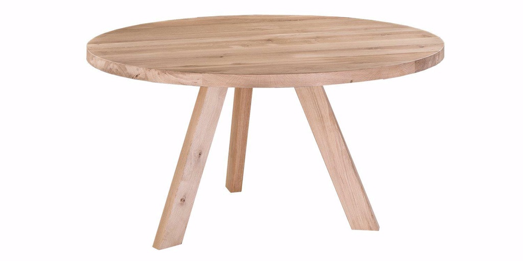 Table Pampelonne chêne pieds trépied bois 1