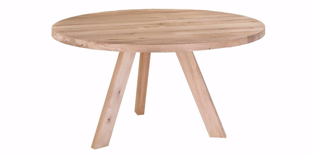 Table Pampelonne chêne pieds trépied bois 1