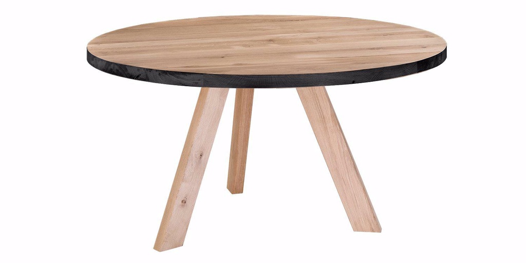 Table Pampelonne chêne pieds trépied bois 2