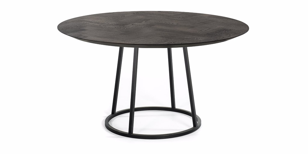 Table chevrons Namur pieds O rond 3