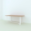 Table Gloria haute chêne pieds acier 2