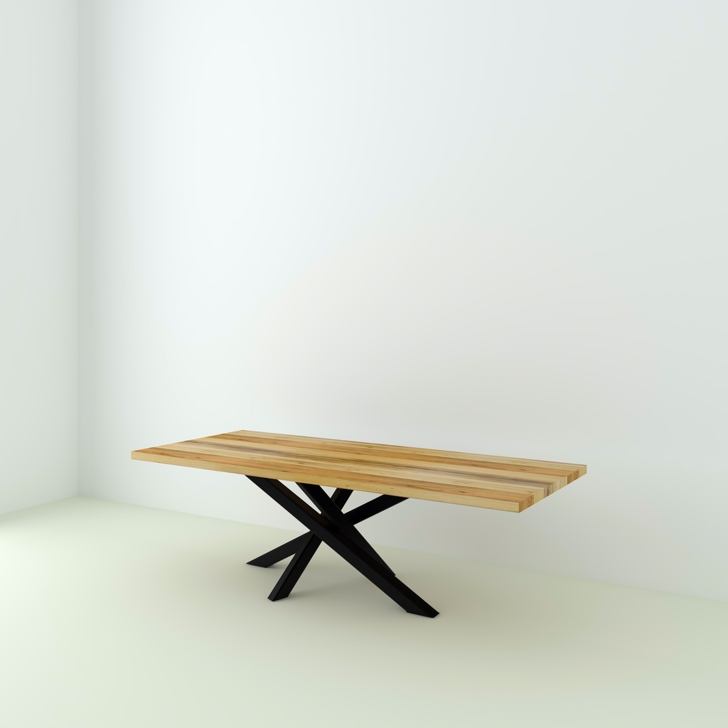 Table Khaleesi bois de grange naturel pieds mikado 1