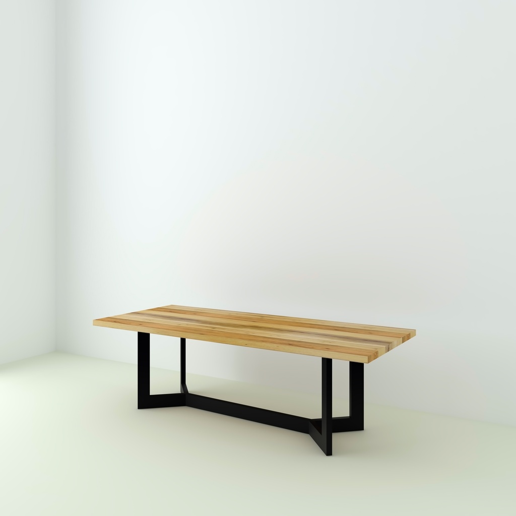 Table Khaleesi bois de grange naturel pieds Y 1