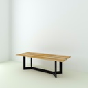 Table Khaleesi bois de grange naturel pieds Y 1