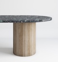 Table Saturne en terrazzo pieds facette bois 2