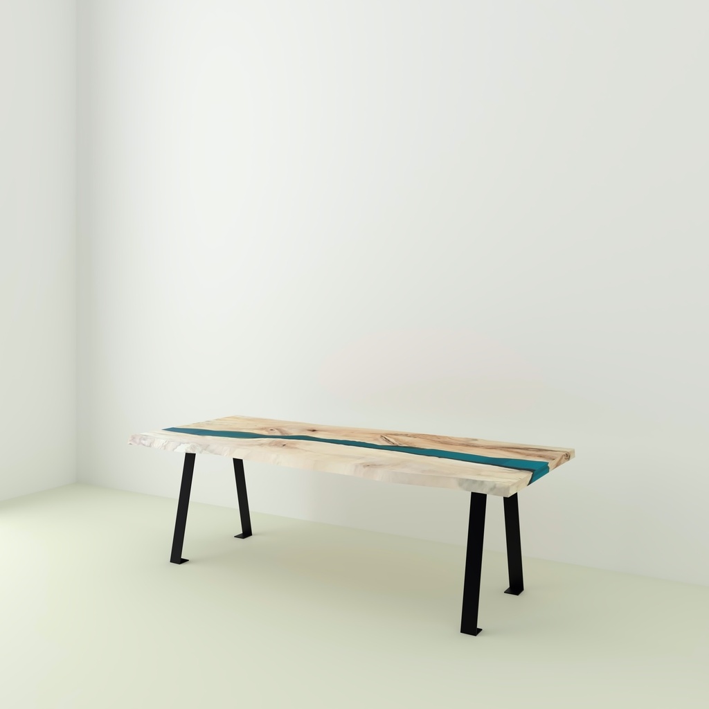 Table River Orme Et Résine Epoxy pieds Scandinave A