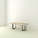 Table River Orme Et Résine Epoxy pieds T