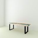 Table River Orme Et Résine Epoxy pieds U Plat