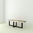 Table River Orme Et Résine Epoxy pieds W Droit