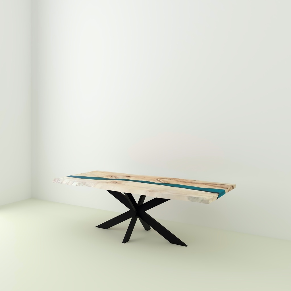 Table River Orme Et Résine Epoxy pieds XX